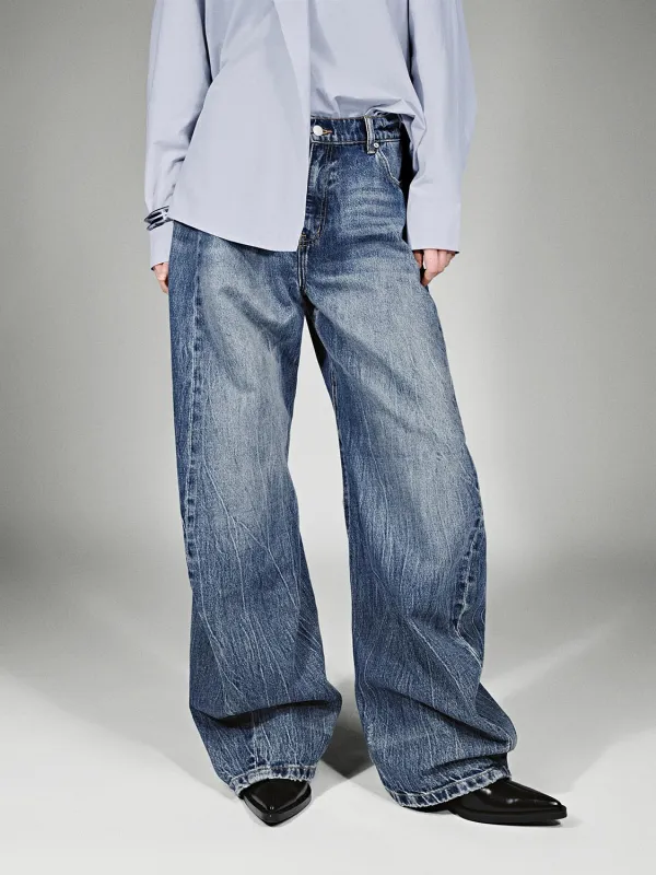 Washed Wide Leg Jeans sold by Urban Revivo