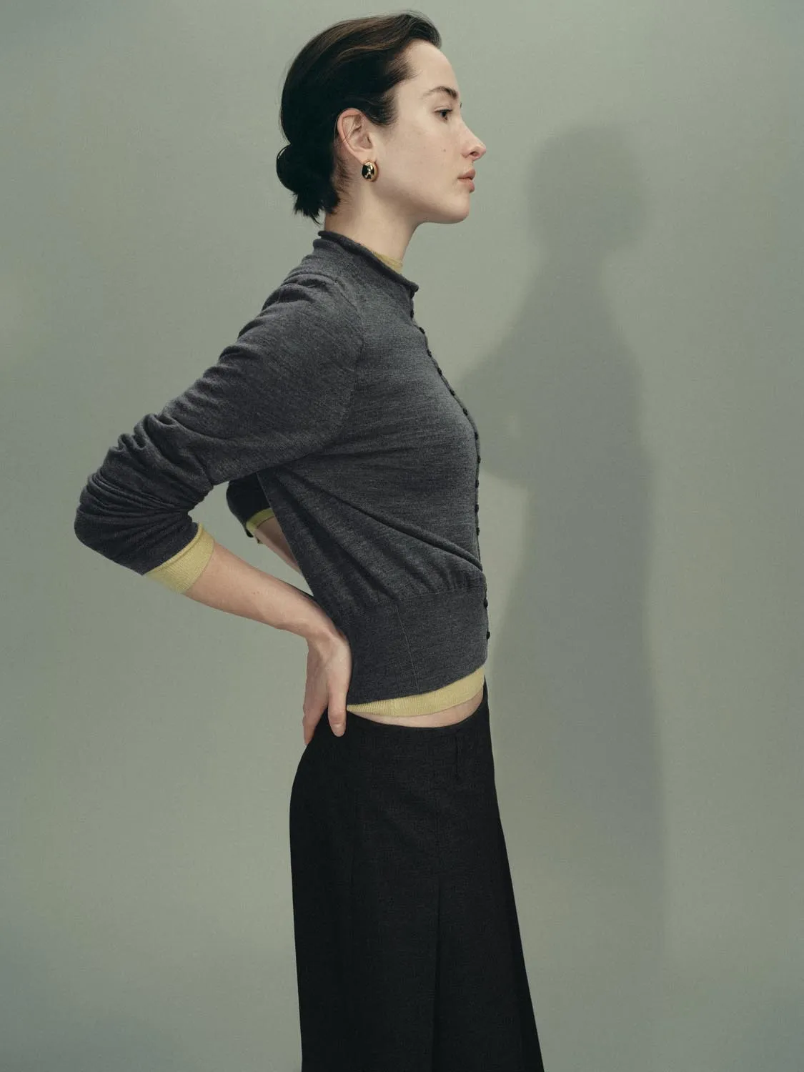 Mock Neck Button Detail Long Sleeve Knitted T-Shirts sold by Urban Revivo product image thumbnail 2