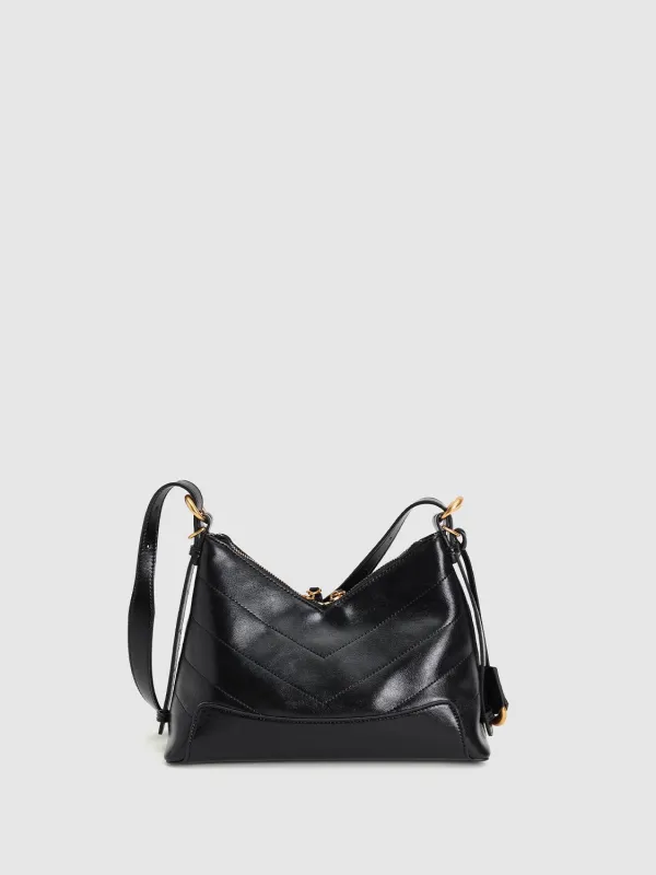 Faux Leather Buckle Detail Crescent Shoulder Bags made by Urban Revivo
