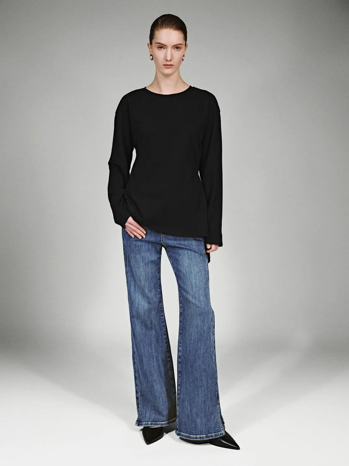 Knot Front Long Sleeve T-Shirts sold by Urban Revivo product image thumbnail 4