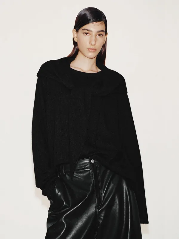 Shawl Detail Long Sleeve Knitted T-Shirts sold by Urban Revivo