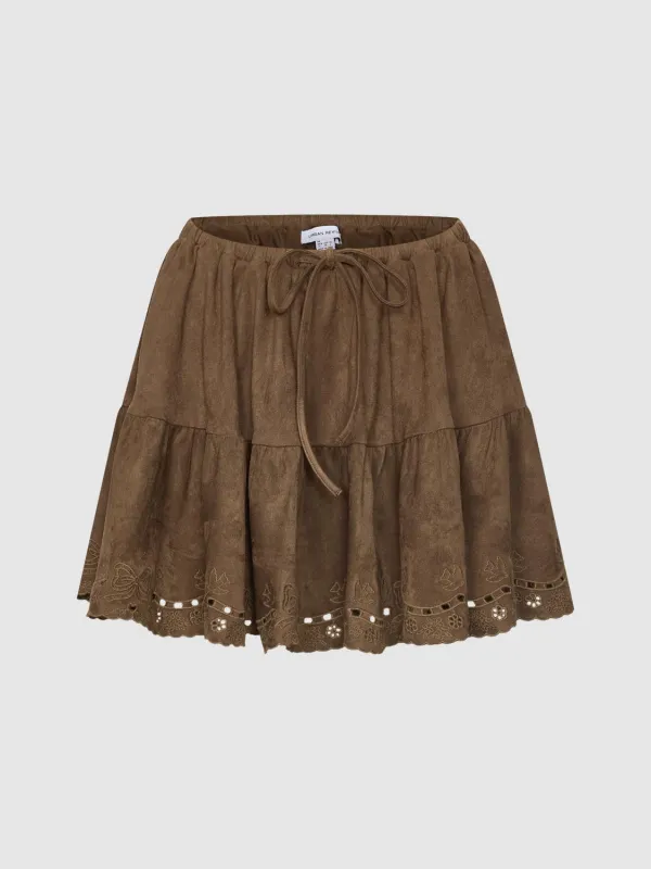 Tiered Ruffle A-Line Mini Skirts sold by Urban Revivo
