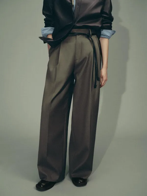 Tie Belt Pleated Tailored Suit Pants sold by Urban Revivo