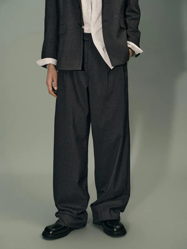 Pleated Straight Leg Pants sold by Urban Revivo