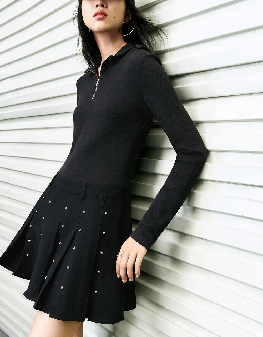 Zip Half Placket A-Line Dress sold by Urban Revivo product image thumbnail 3