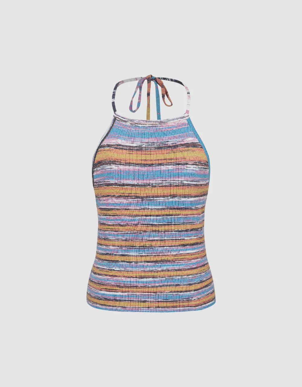 Halter Neck Striped Knitted Tank Top sold by Urban Revivo product image thumbnail 2
