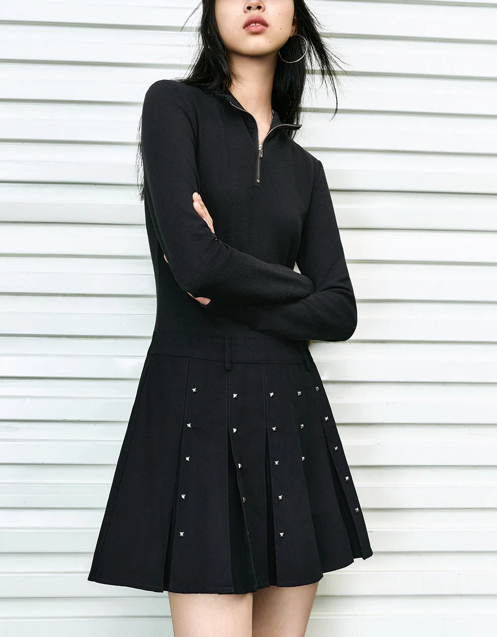 Zip Half Placket A-Line Dress sold by Urban Revivo product image thumbnail 2