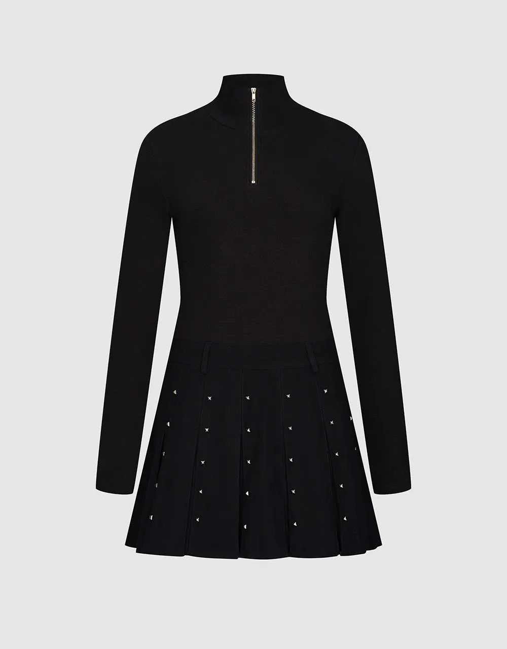 Zip Half Placket A-Line Dress sold by Urban Revivo