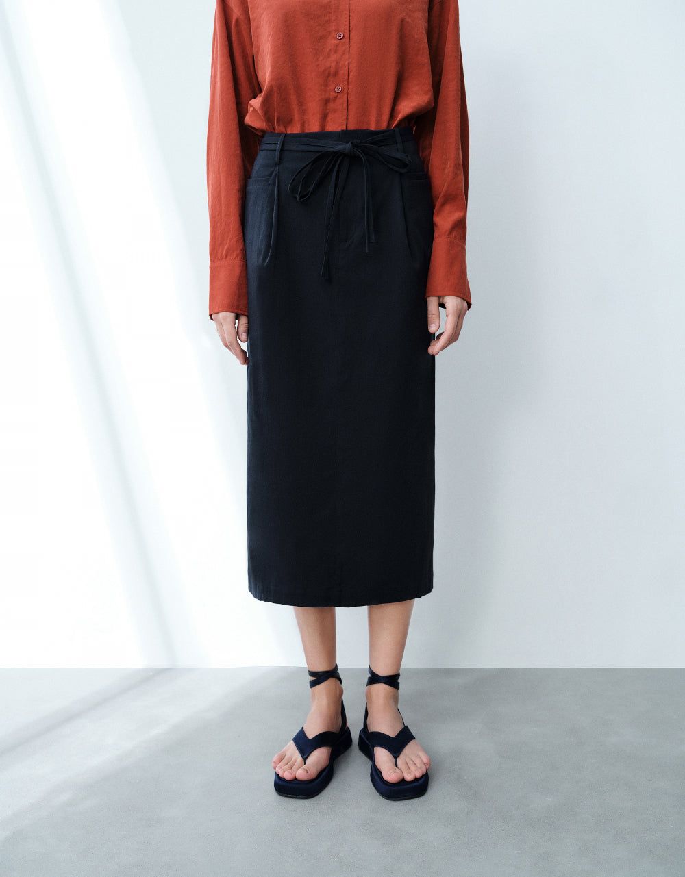Midi Straight Skirt With Rope sold by Urban Revivo product image thumbnail 2