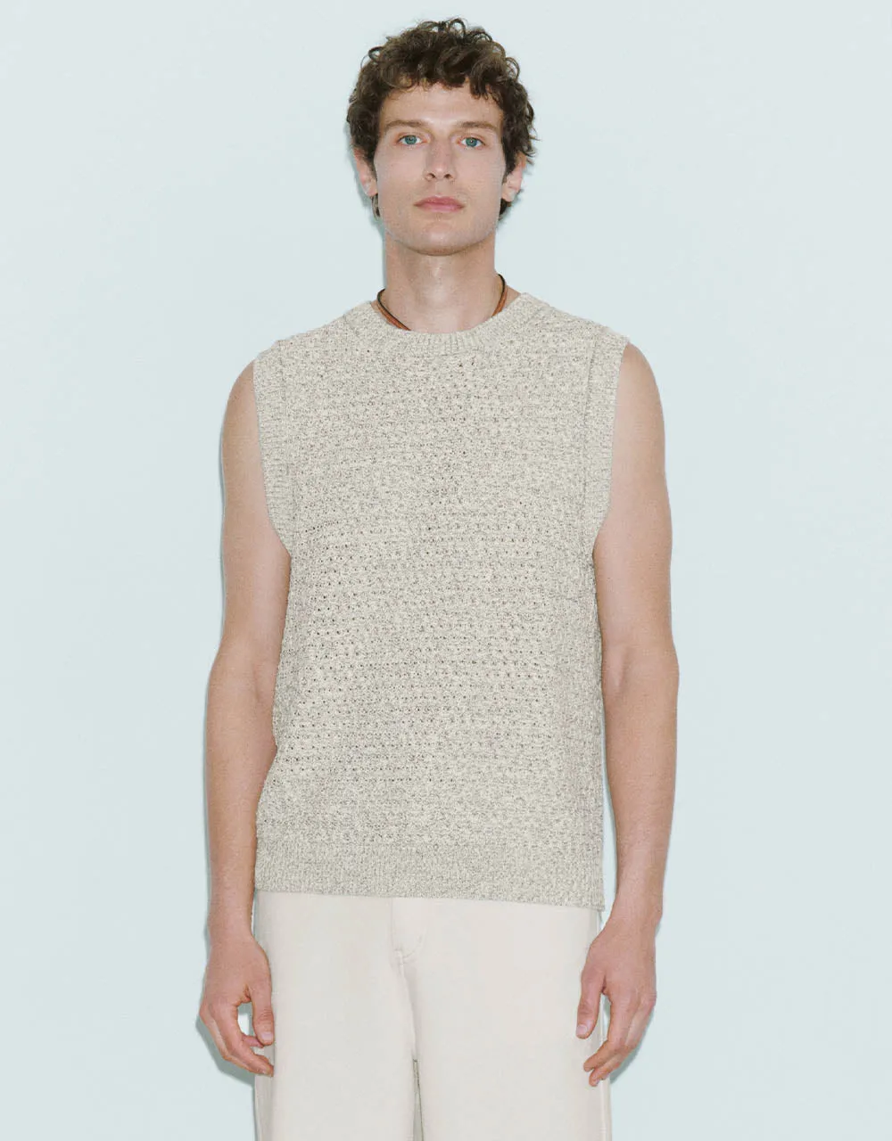 Crew Neck Knitted Tank Top sold by Urban Revivo