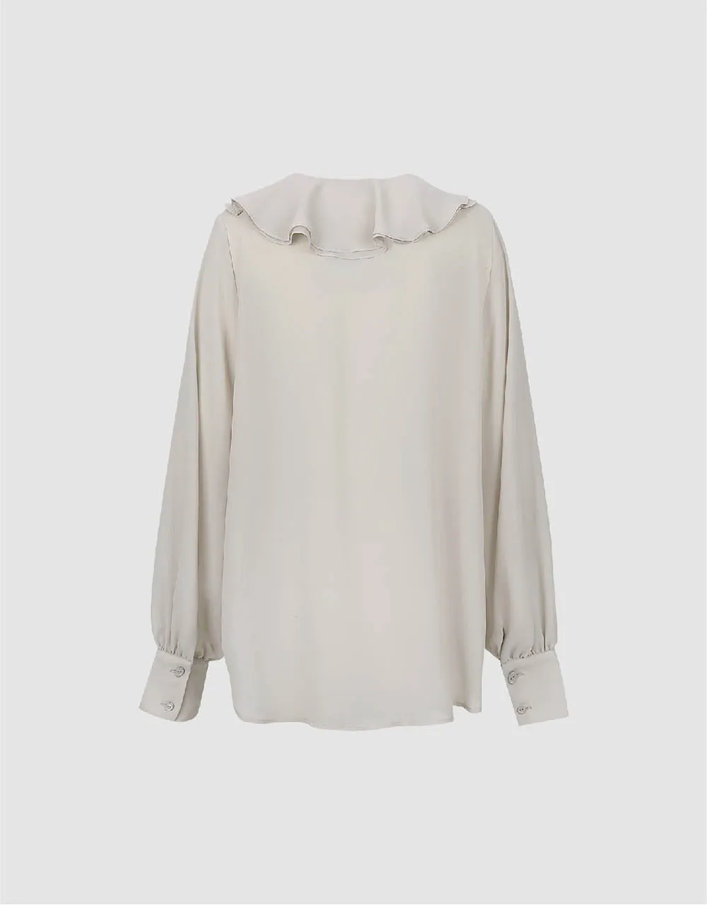 Ruffle V-Neck Straight Shirt sold by Urban Revivo product image thumbnail 5
