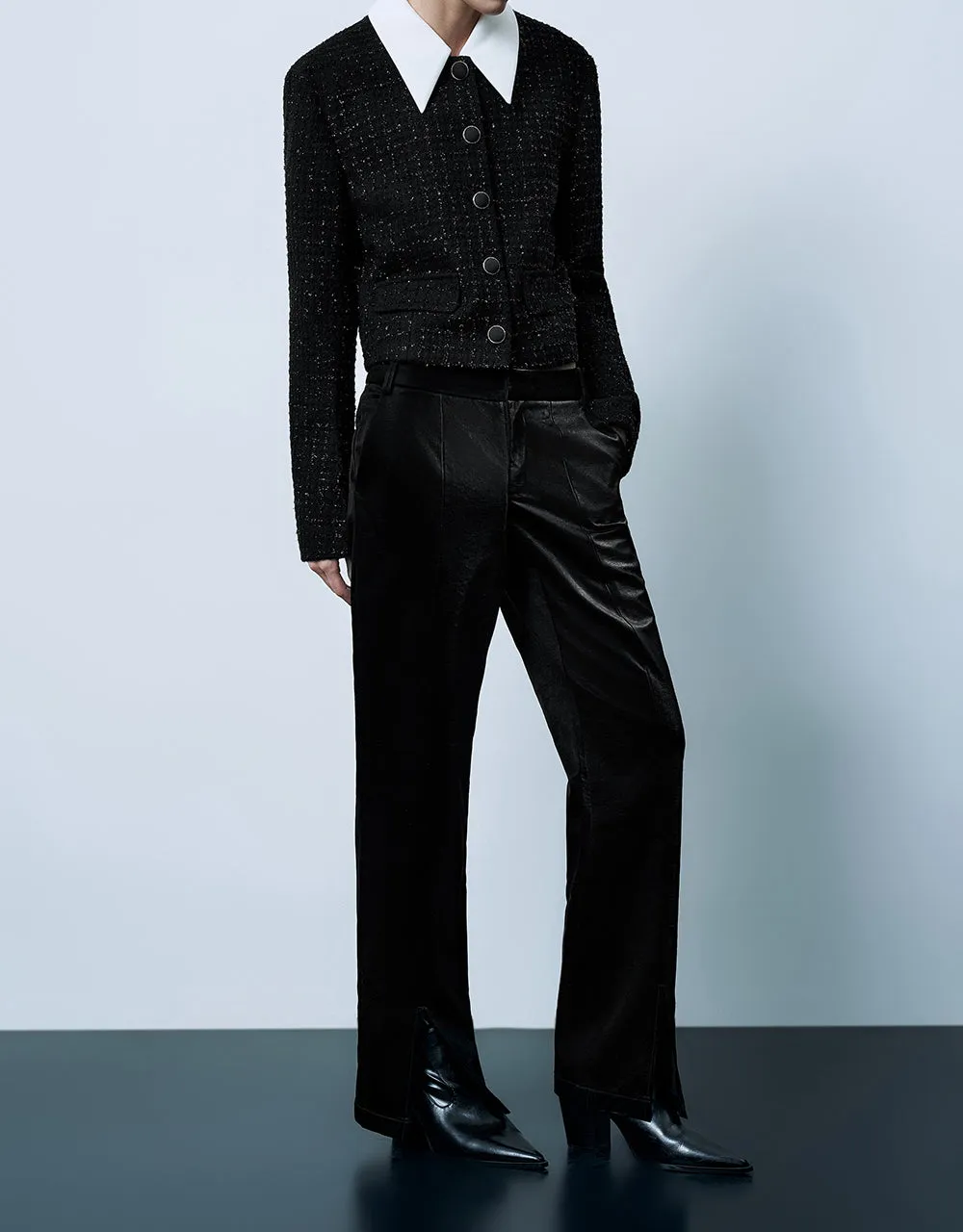 Vegan Leather Straight Pants sold by Urban Revivo product image thumbnail 4