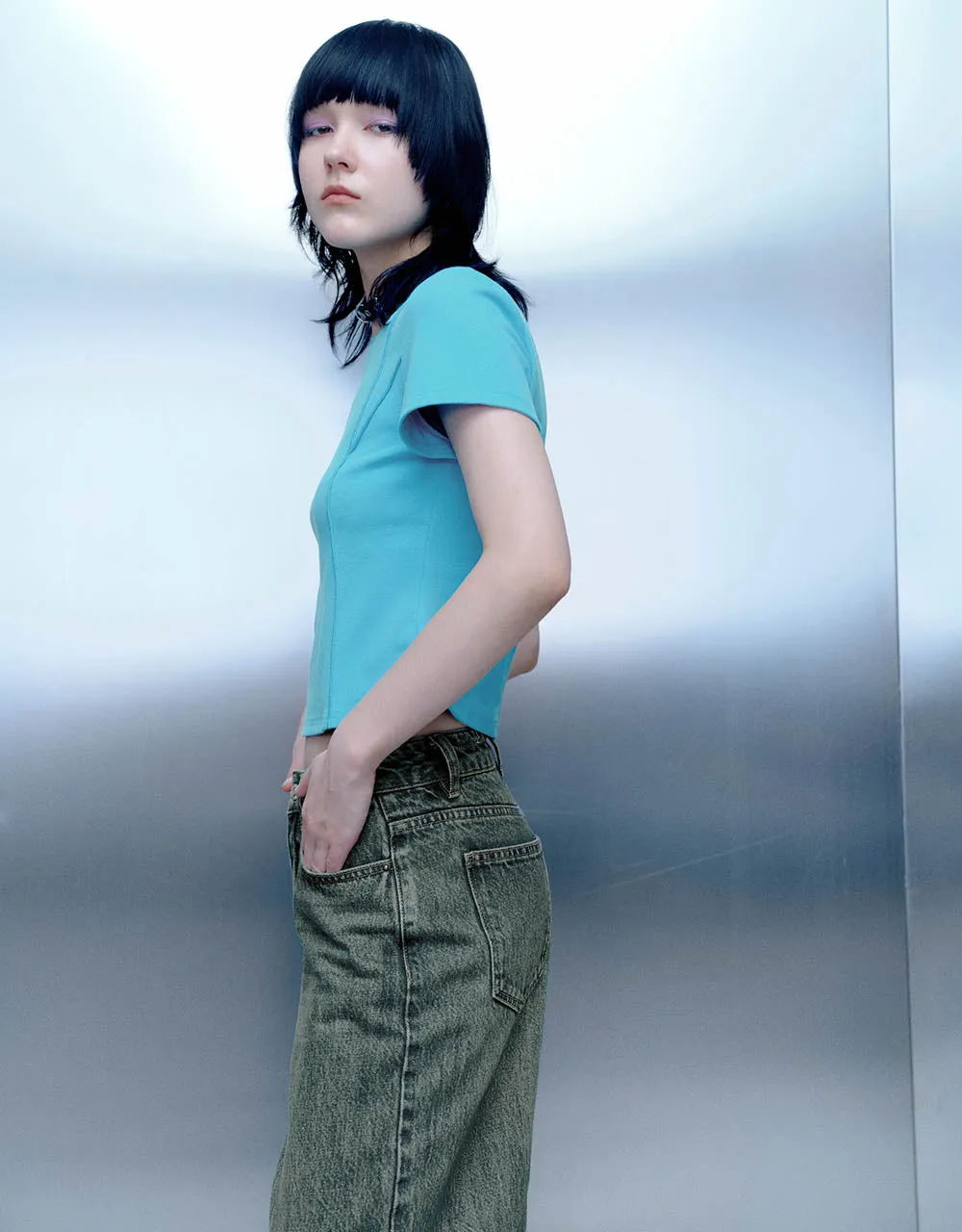 Printed Crew Neck Skinny T-Shirt sold by Urban Revivo product image thumbnail 3