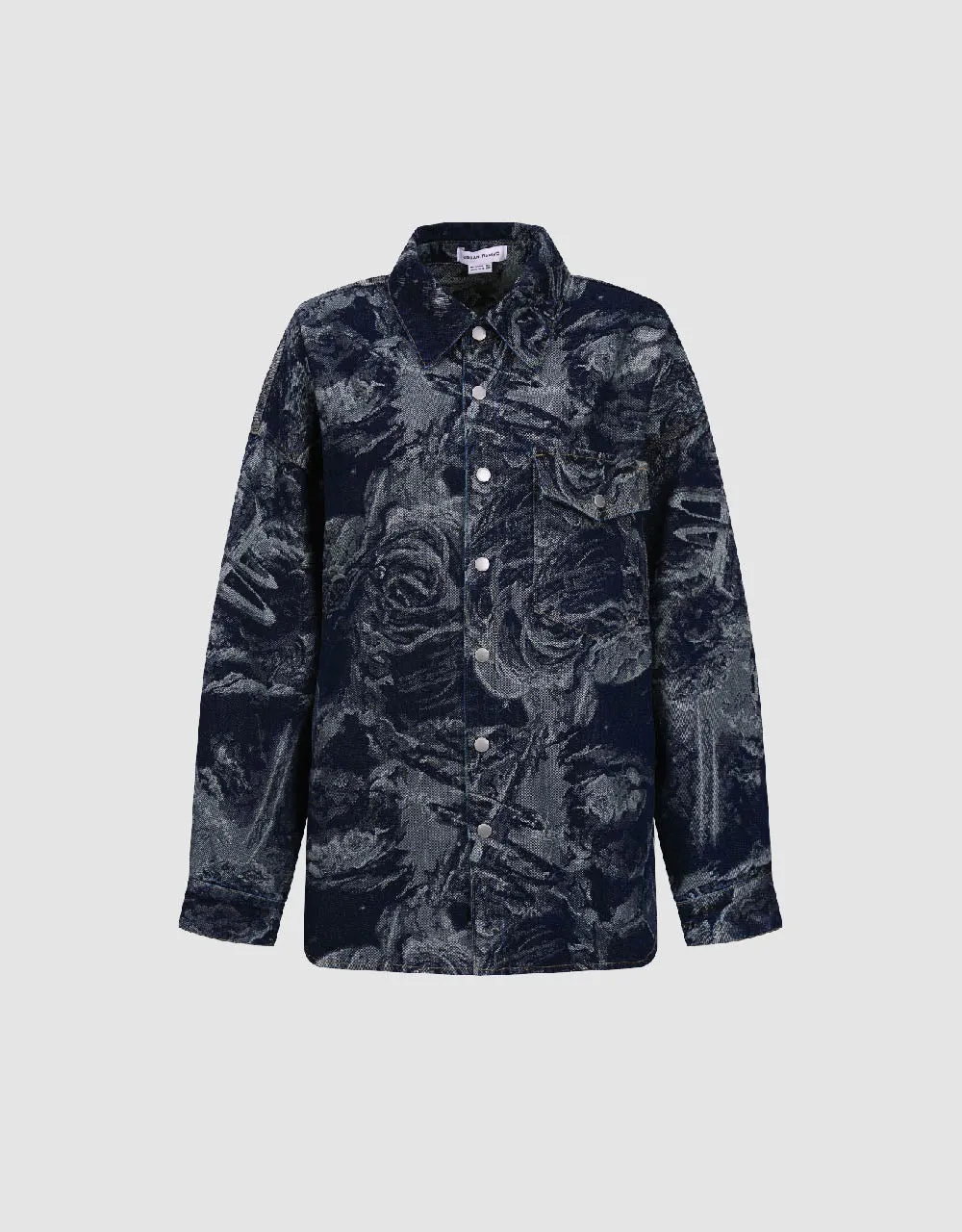 Printed Drop Shoulder Sleeve Denim Jacket sold by Urban Revivo product image thumbnail 2