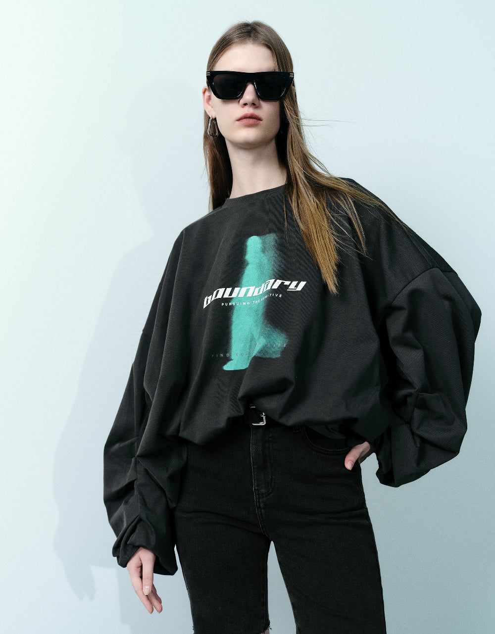 Printed Crew Neck Loose Sweatshirt sold by Urban Revivo