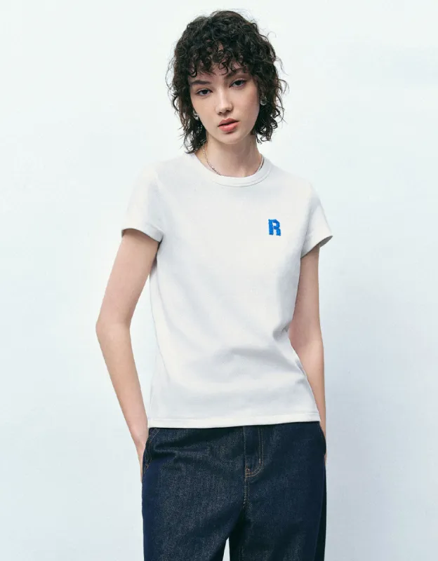 Letter Embossed Crew Neck T-Shirt sold by Urban Revivo