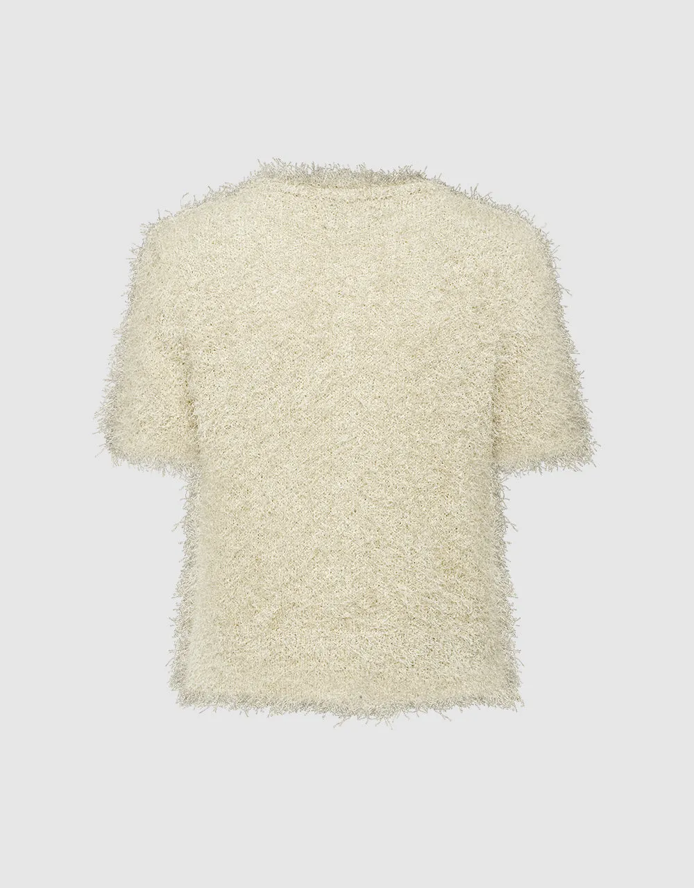 Fuzzy Crew Neck Knitted Cardigan sold by Urban Revivo product image thumbnail 5