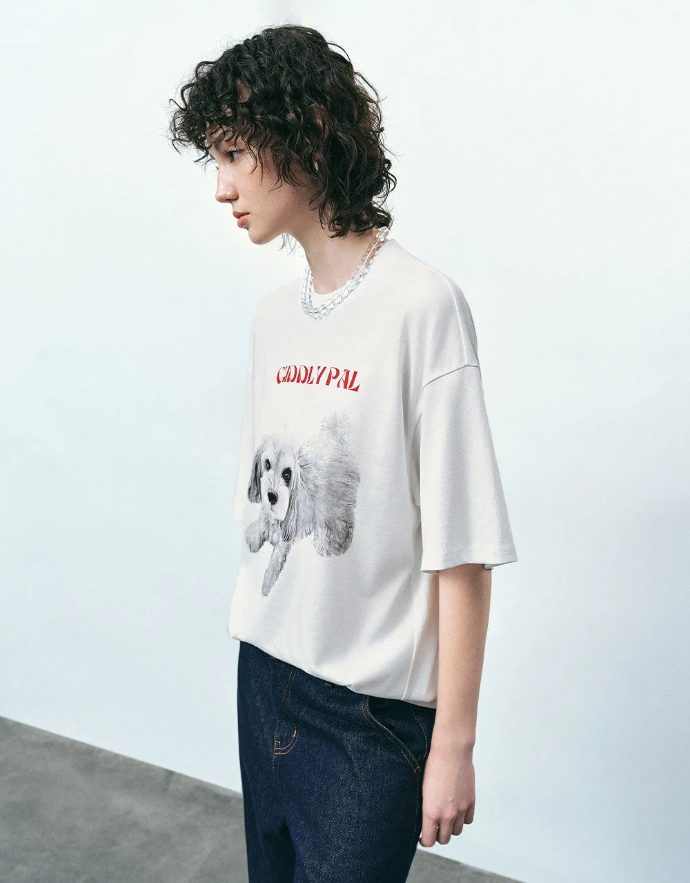 Dog Printed Crew Neck T-Shirt sold by Urban Revivo product image thumbnail 3