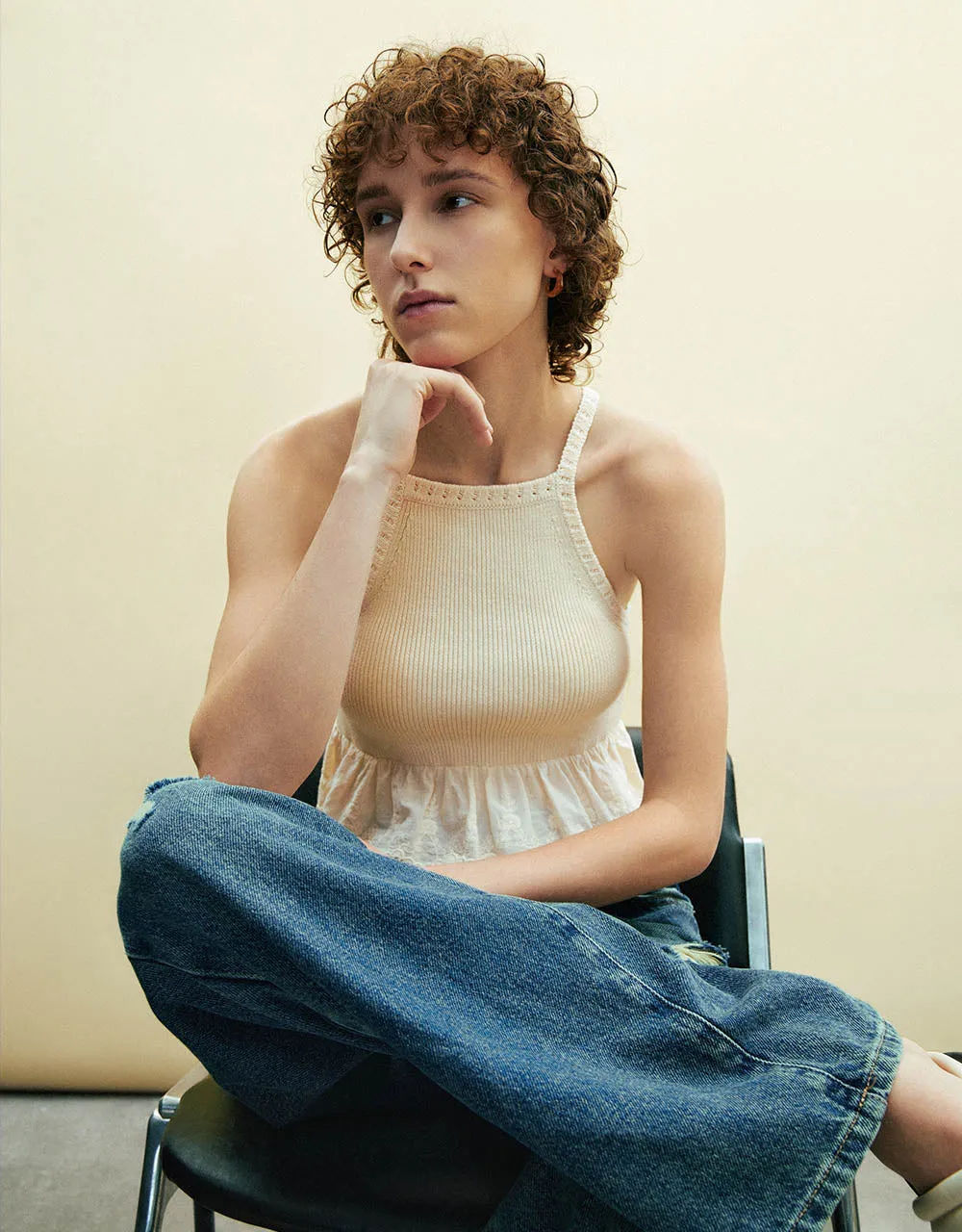 Drop Shoulder Sleeve Vegan Leather Jacket sold by Urban Revivo product image thumbnail 3