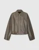 Drop Shoulder Sleeve Vegan Leather Jacket sold by Urban Revivo