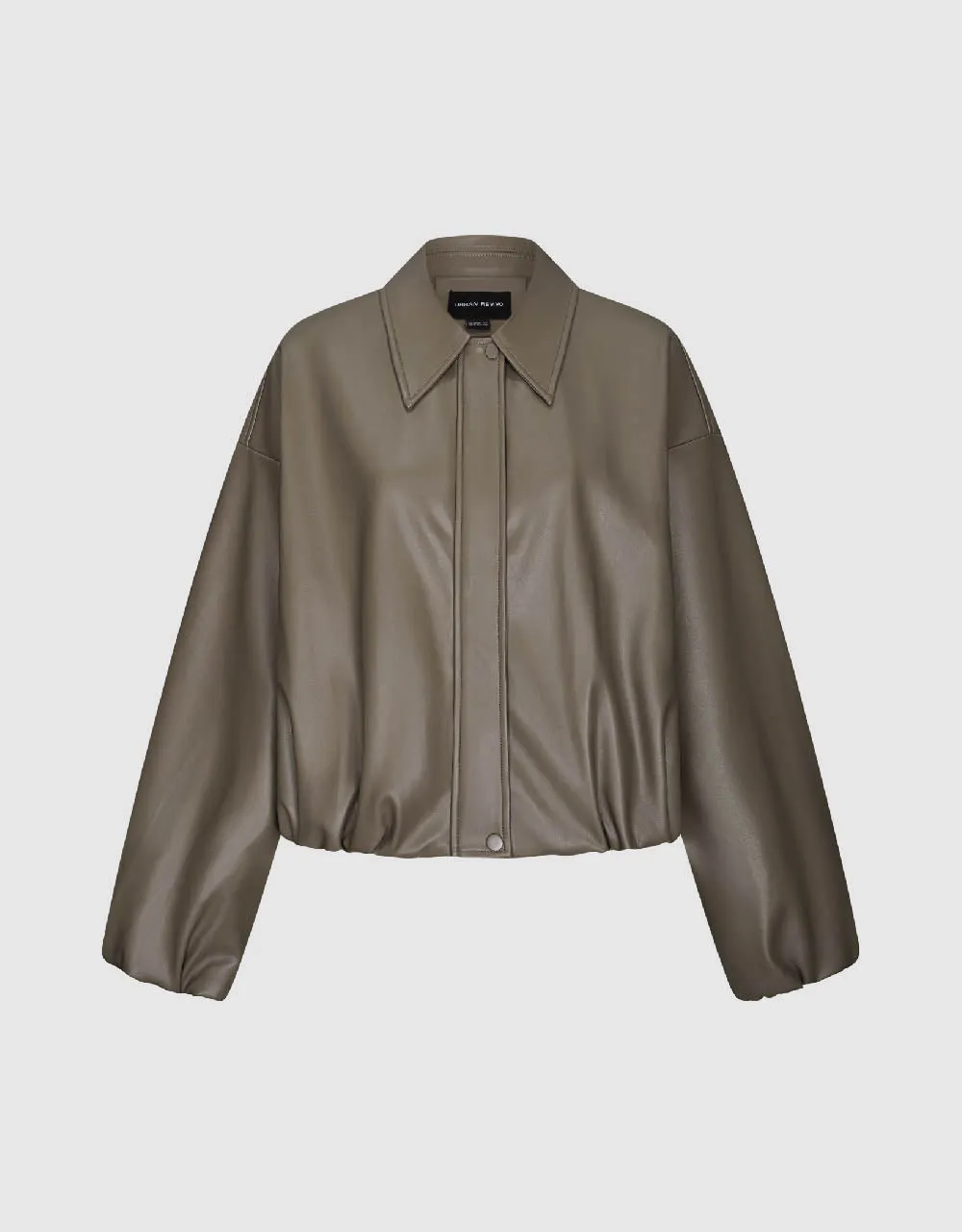 Drop Shoulder Sleeve Vegan Leather Jacket sold by Urban Revivo product image thumbnail 2