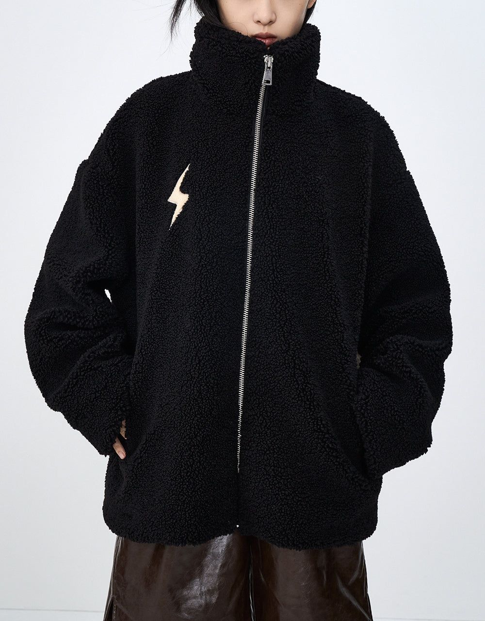 Zipper Front Furry Jacket sold by Urban Revivo product image thumbnail 2