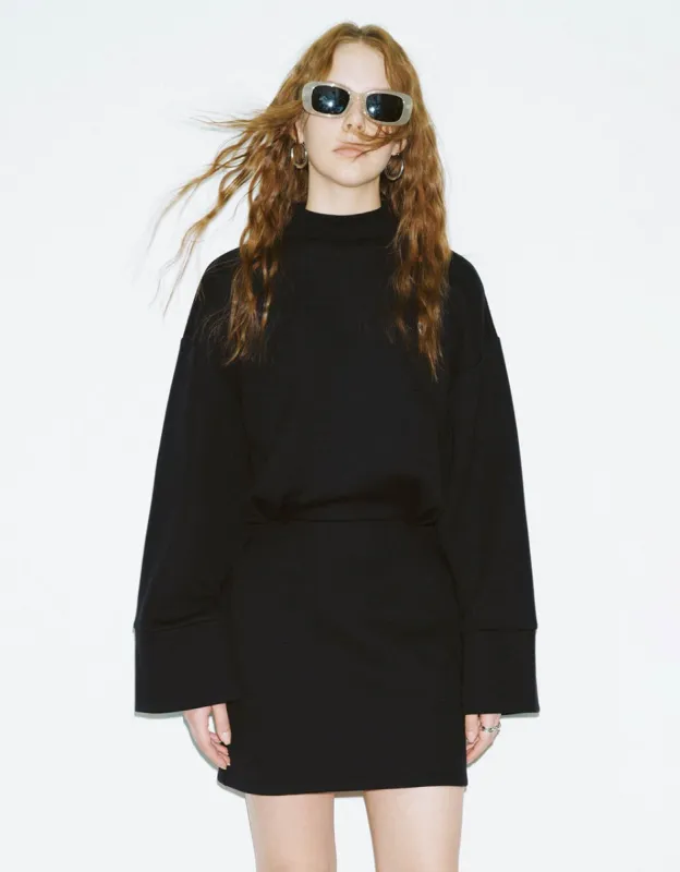 Stand Collar Knitted Skater Dress sold by Urban Revivo