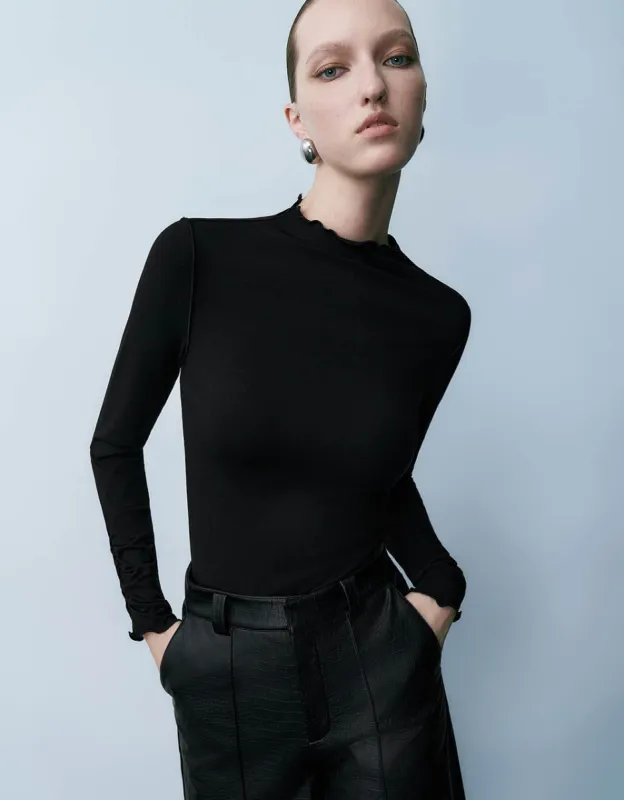 Turtle Neck Skinny T-Shirt sold by Urban Revivo