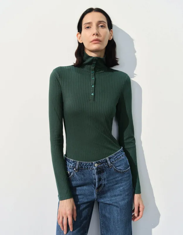 Button Half Placket Skinny Polo T-Shirt sold by Urban Revivo