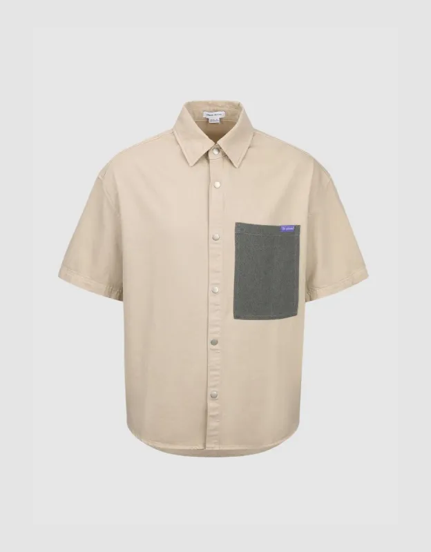 Pressed Button Oversized Denim Shirt sold by Urban Revivo