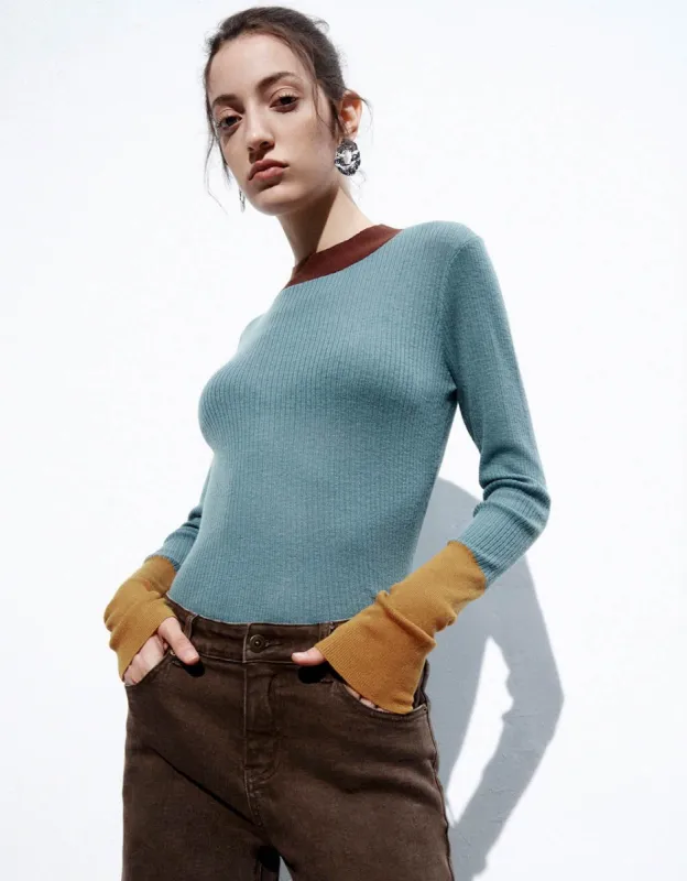 Crew Neck Skinny Knitted T-Shirt sold by Urban Revivo