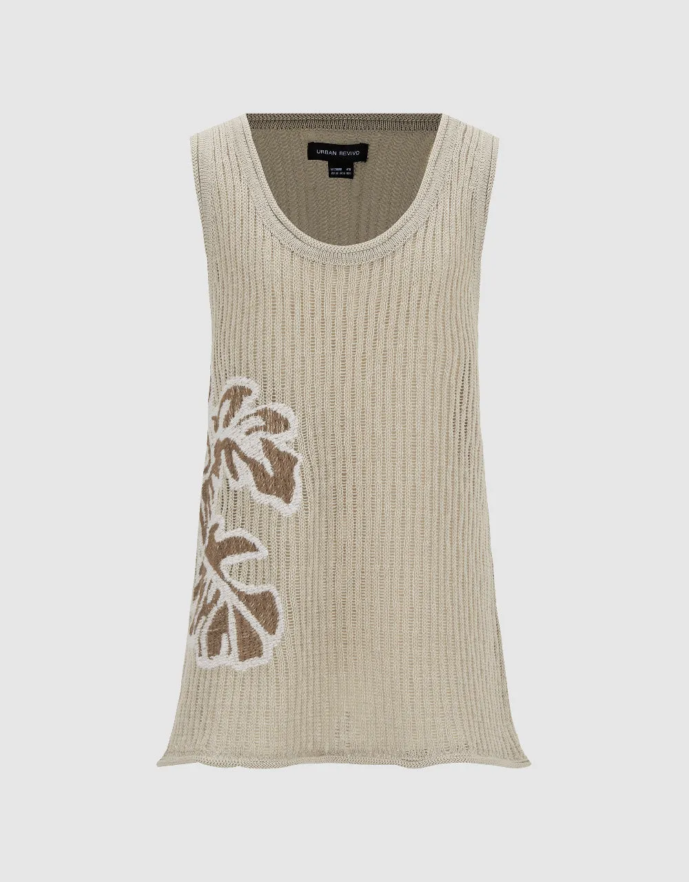 Leaf Printed Knitted Vest sold by Urban Revivo product image thumbnail 2