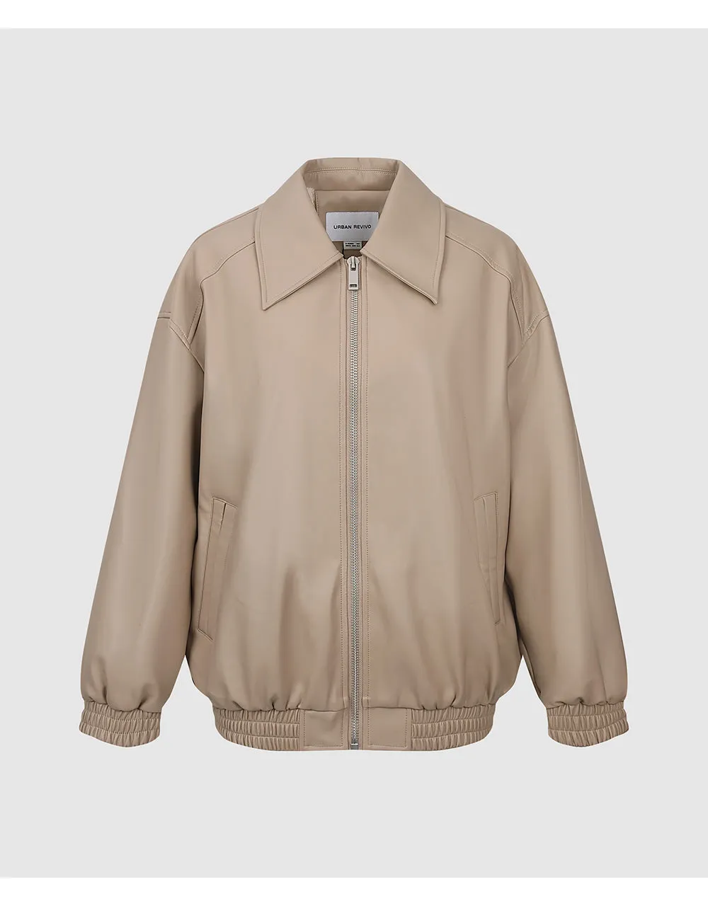 Zipper Front Vegan Leather Straight Jacket sold by Urban Revivo product image thumbnail 2