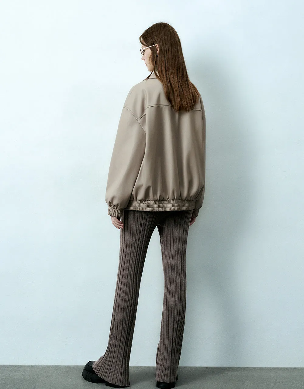 Zipper Front Vegan Leather Straight Jacket sold by Urban Revivo product image thumbnail 4