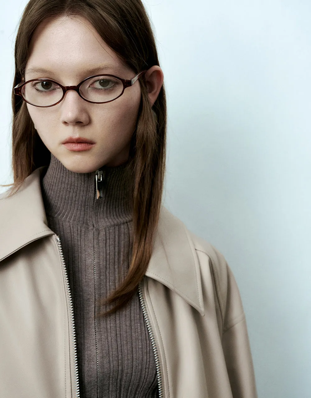 Zipper Front Vegan Leather Straight Jacket sold by Urban Revivo product image thumbnail 5