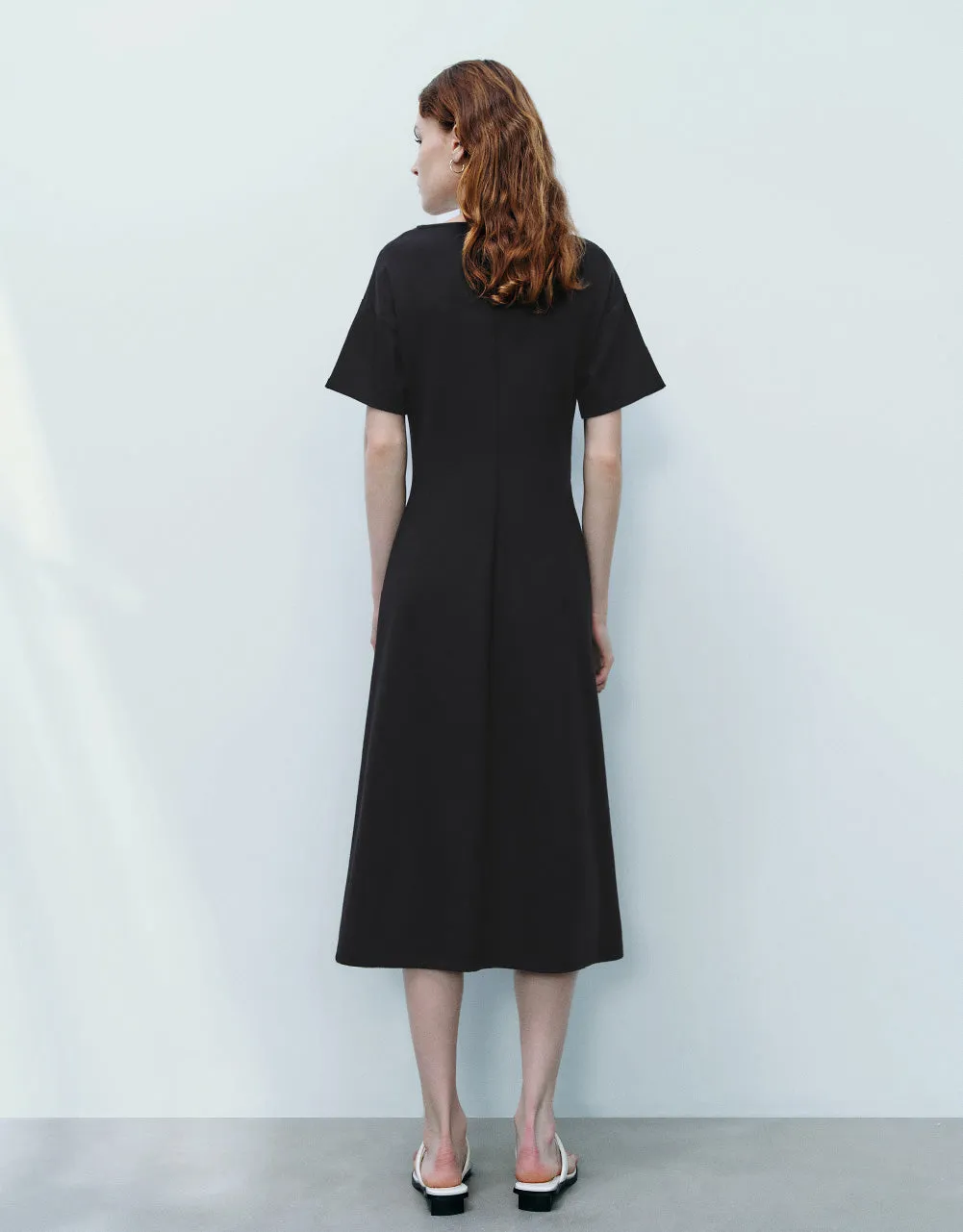 Ruched U Neck A-Line Dress sold by Urban Revivo product image thumbnail 4