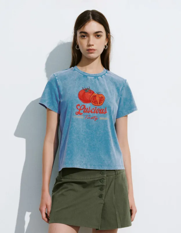 Printed Crew Neck T-Shirt sold by Urban Revivo