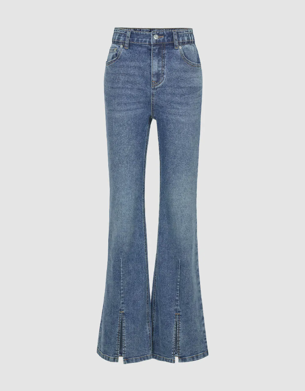 Split Hem Flare Jeans sold by Urban Revivo