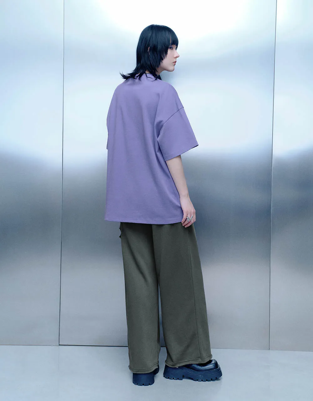 Elastic Waist Knitted Straight Pants sold by Urban Revivo product image thumbnail 5