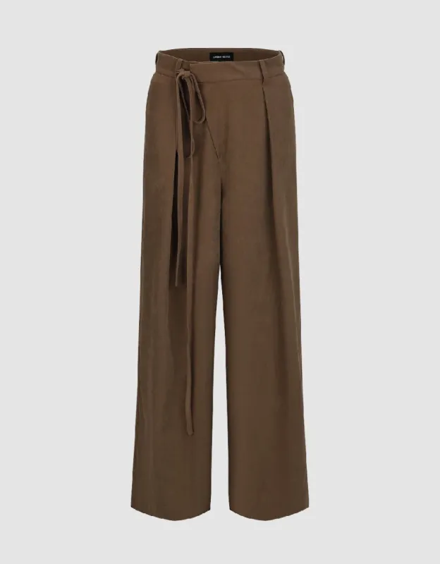 Wide-Leg Pants With Rope sold by Urban Revivo