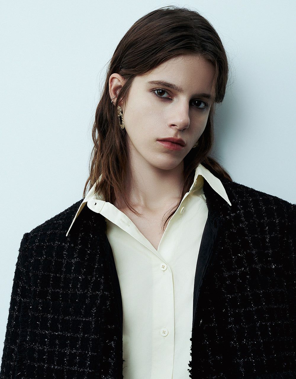 Raw Trim Crew Neck Tweed Jacket sold by Urban Revivo product image thumbnail 5