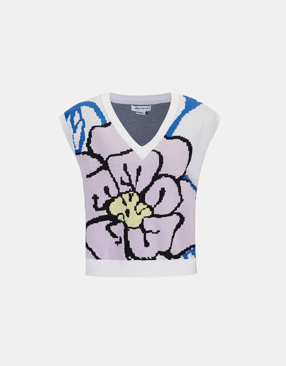 Floral Jacquard Sweater Vest sold by Urban Revivo