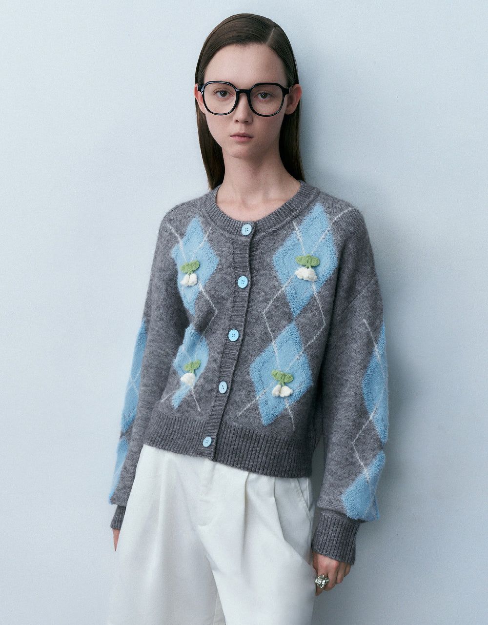 Drop Shoulder Sleeve Crew Neck Knitted Cardigan sold by Urban Revivo