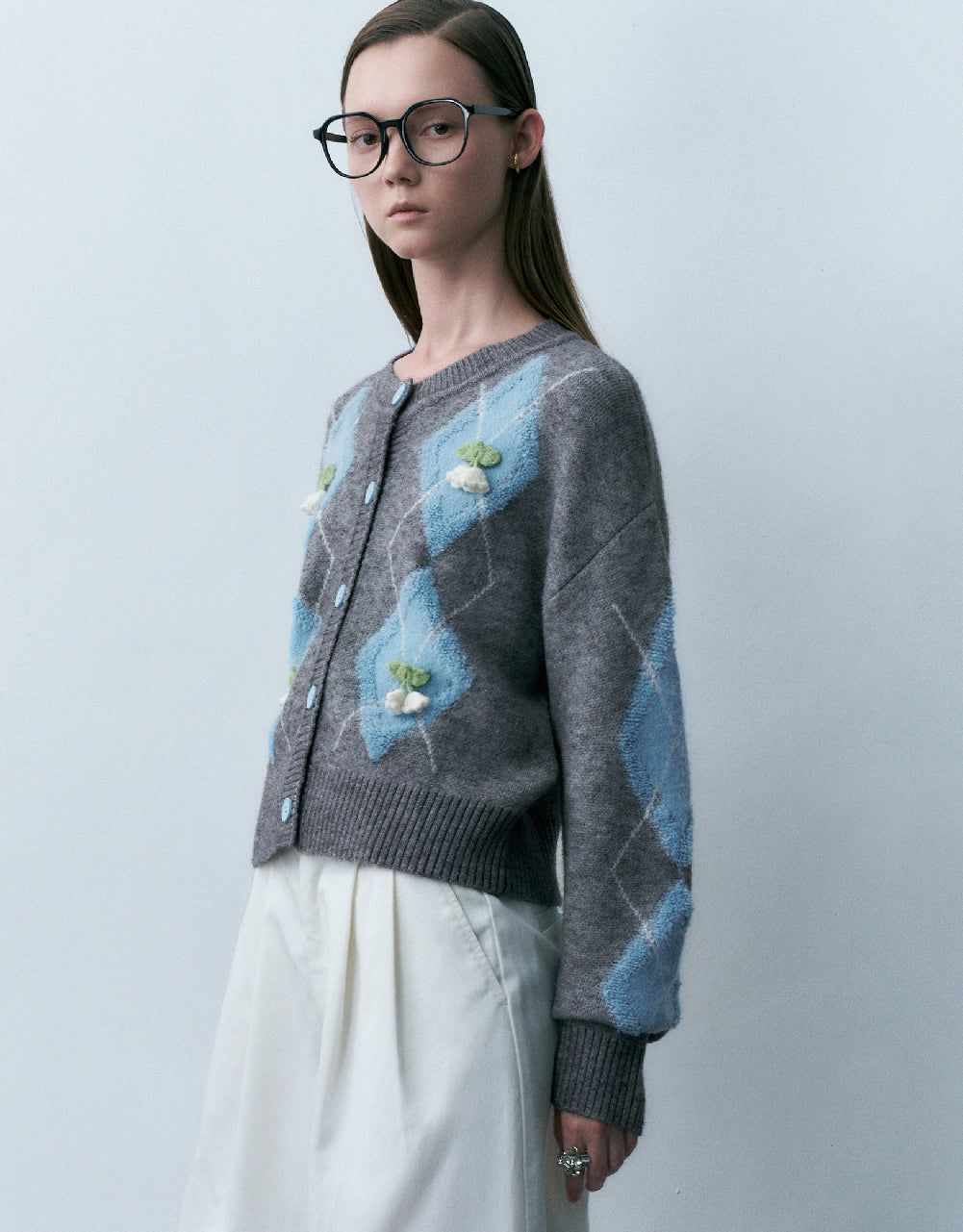 Drop Shoulder Sleeve Crew Neck Knitted Cardigan sold by Urban Revivo product image thumbnail 2