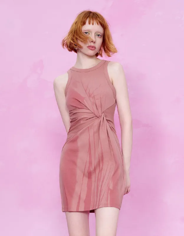 Twist Side Printed Straight Dress sold by Urban Revivo