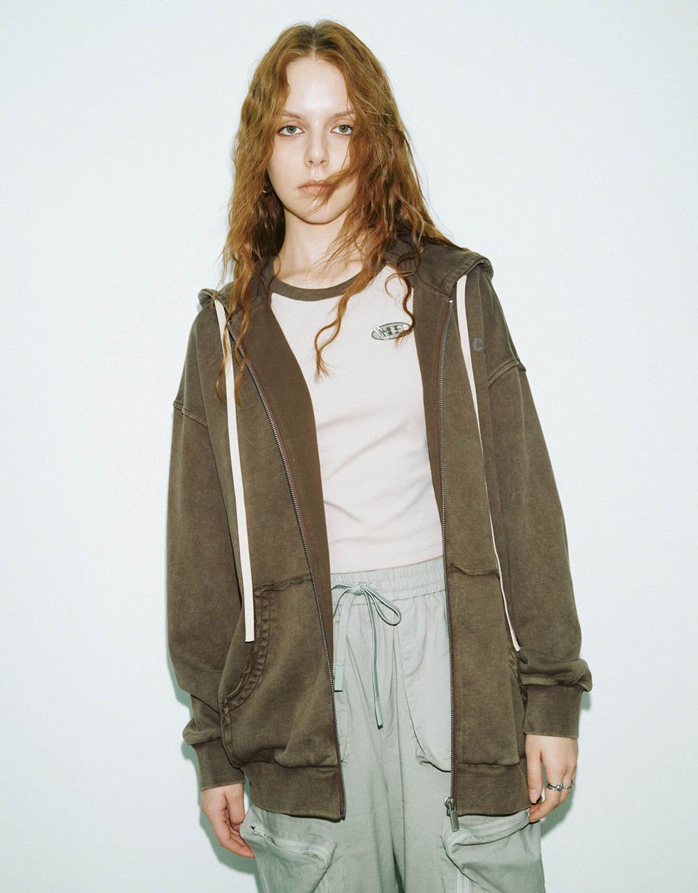Zipper Front Hooded Jacket sold by Urban Revivo