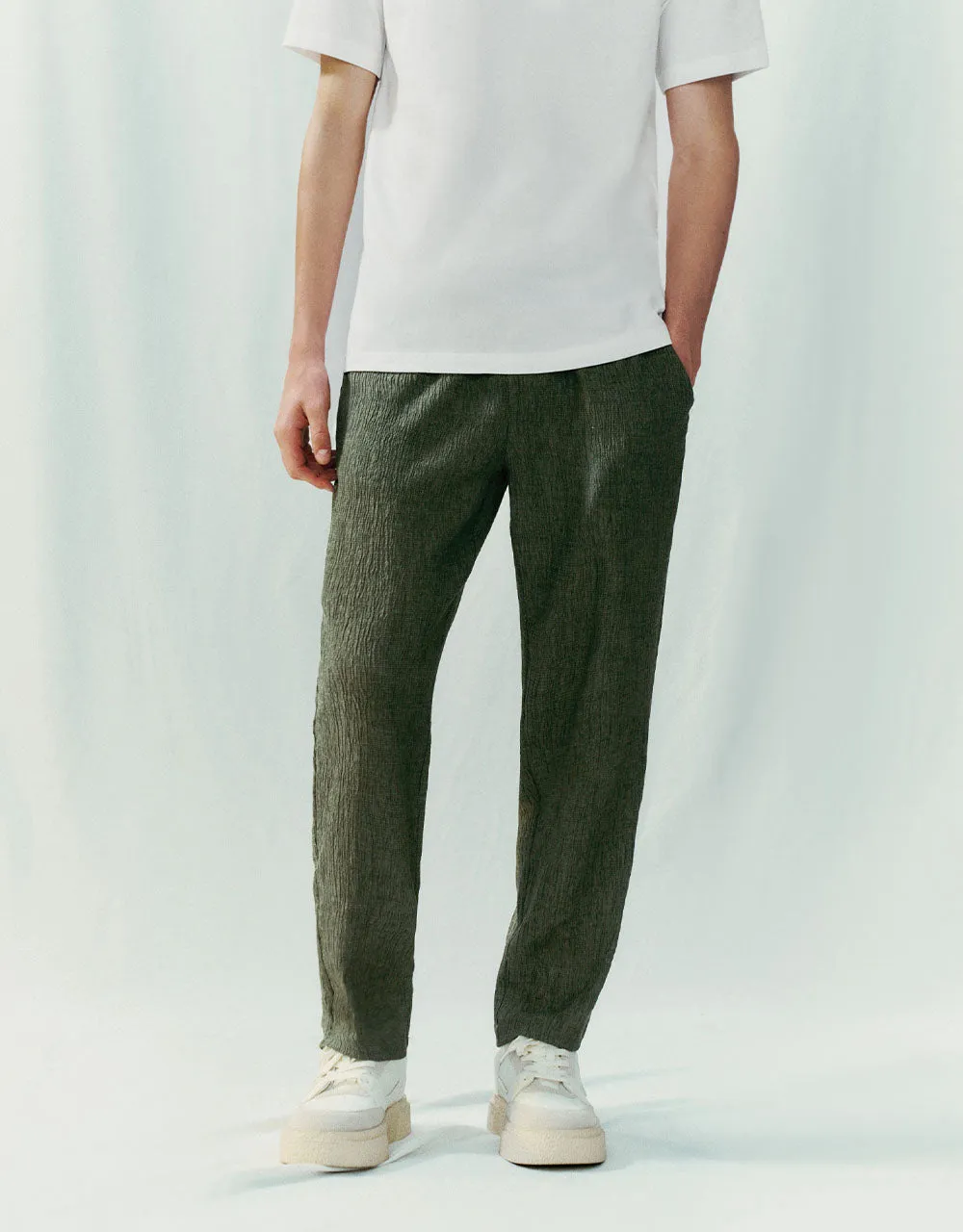 Elastic Waist Straight Pants sold by Urban Revivo product image thumbnail 2