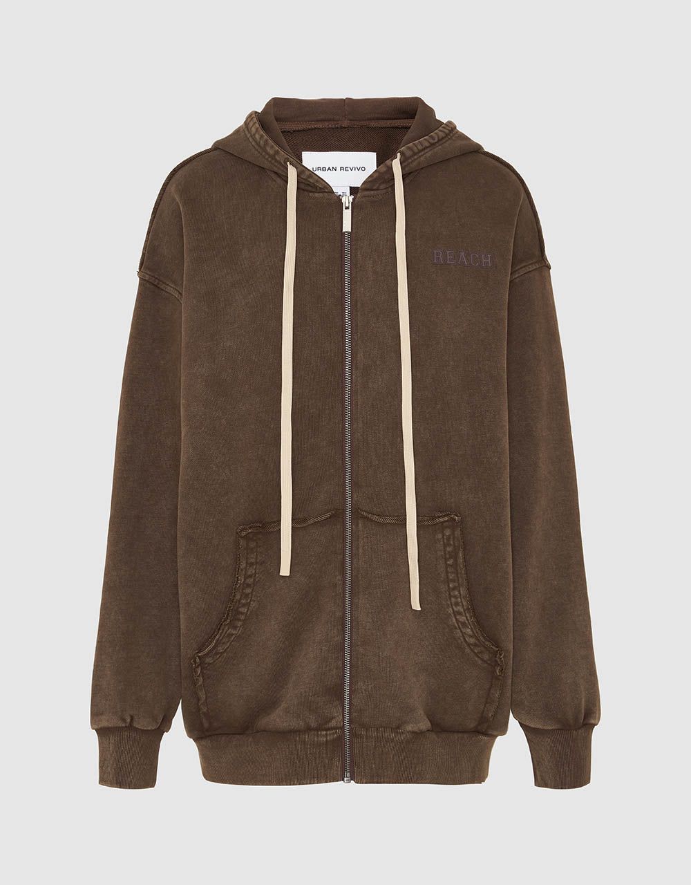Zipper Front Hooded Jacket sold by Urban Revivo product image thumbnail 2