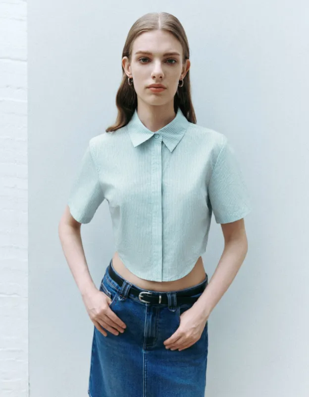 Cropped Loose Shirt sold by Urban Revivo