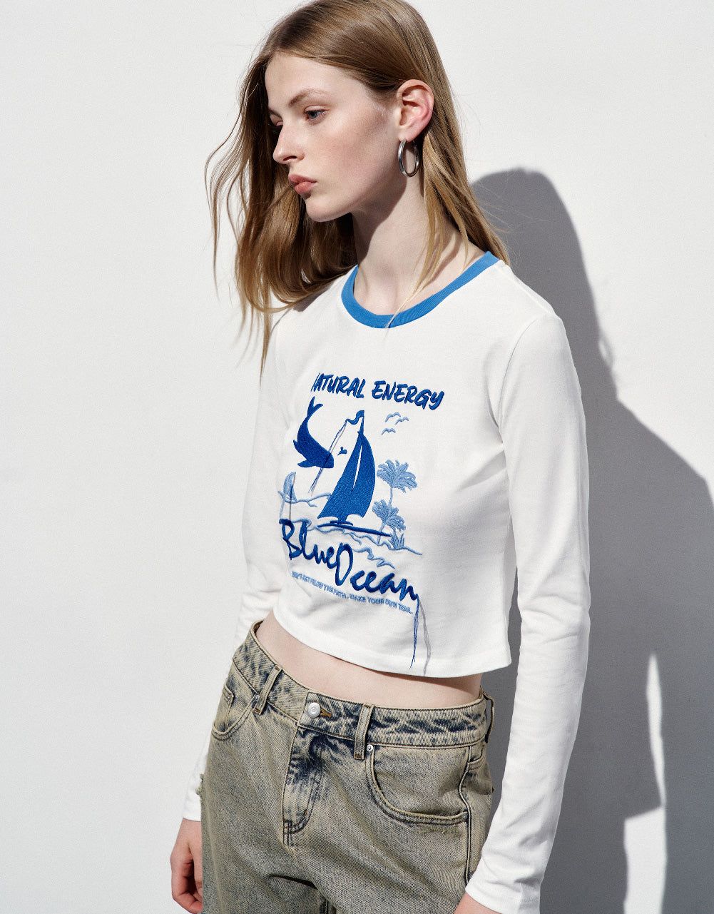 Printed Crew Neck Skinny T-Shirt sold by Urban Revivo product image thumbnail 3